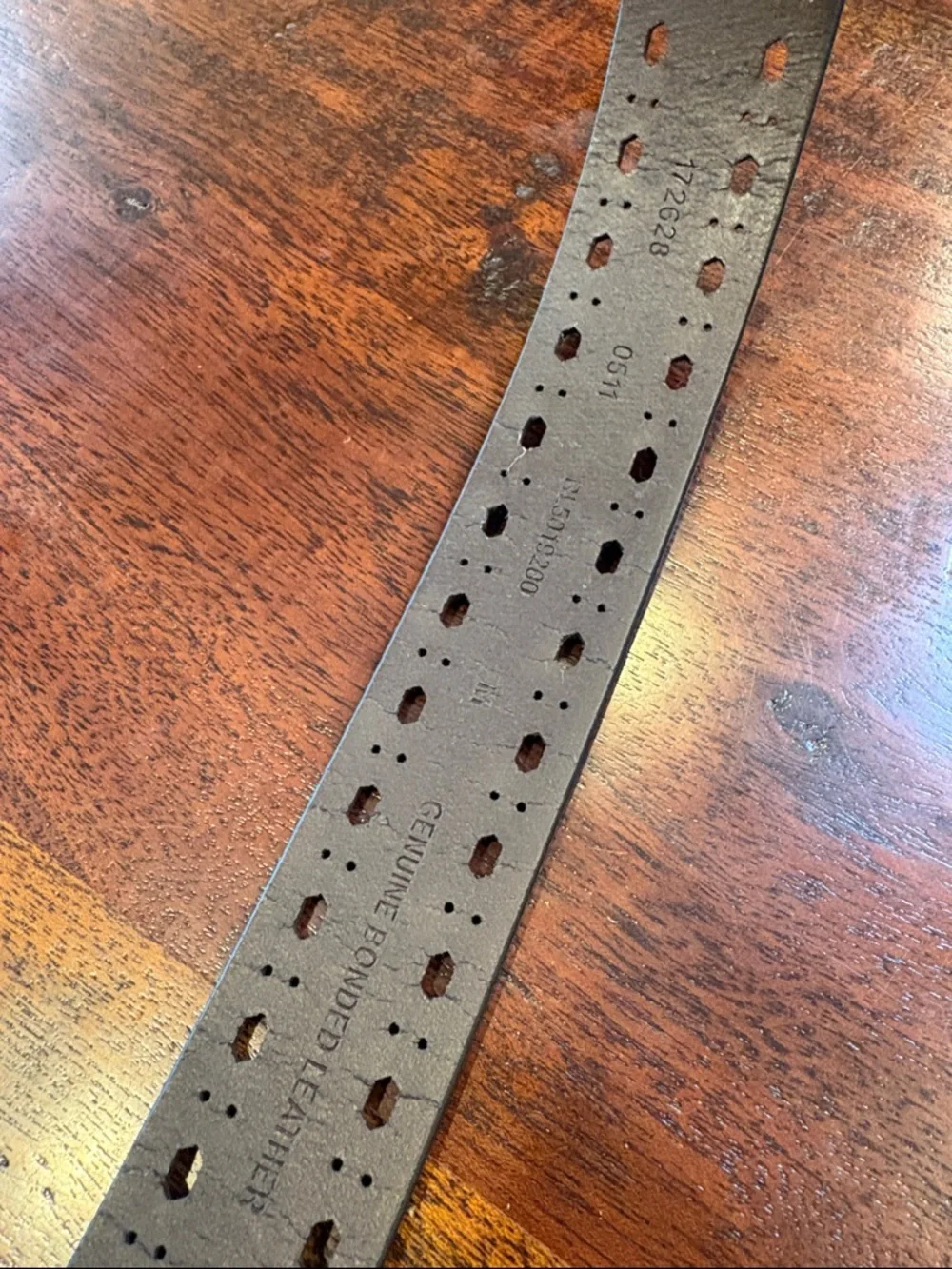 Vintage Ralph Lauren Double Prong Perforated Brown Bonded Leather Belt sz Medium